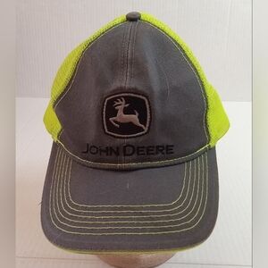 John Deere Gray and Neon Yellow Ball Cap